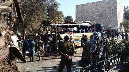 Una explosión contra un autobús de peregrinos libaneses en Siria